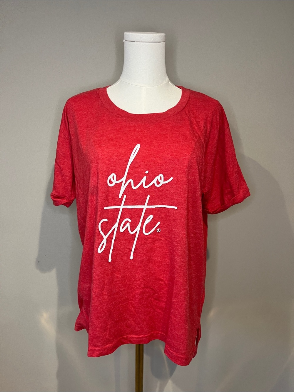 Ohio State Women’s Red Script Logo Short Sleeve Tee